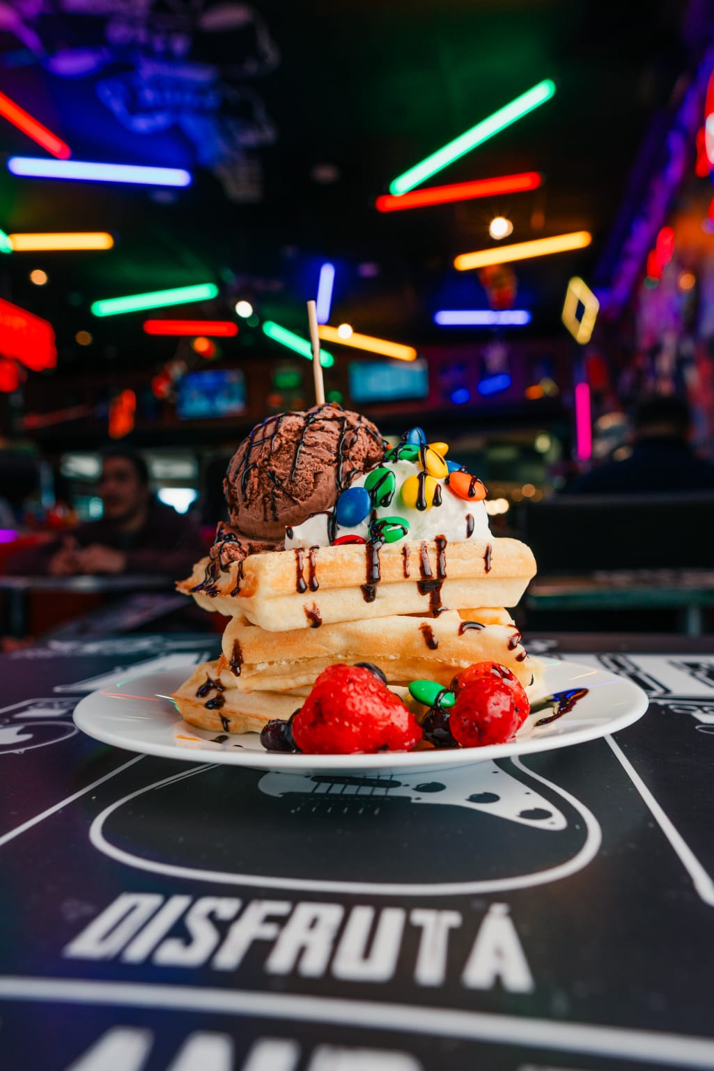 Waffles con Helado